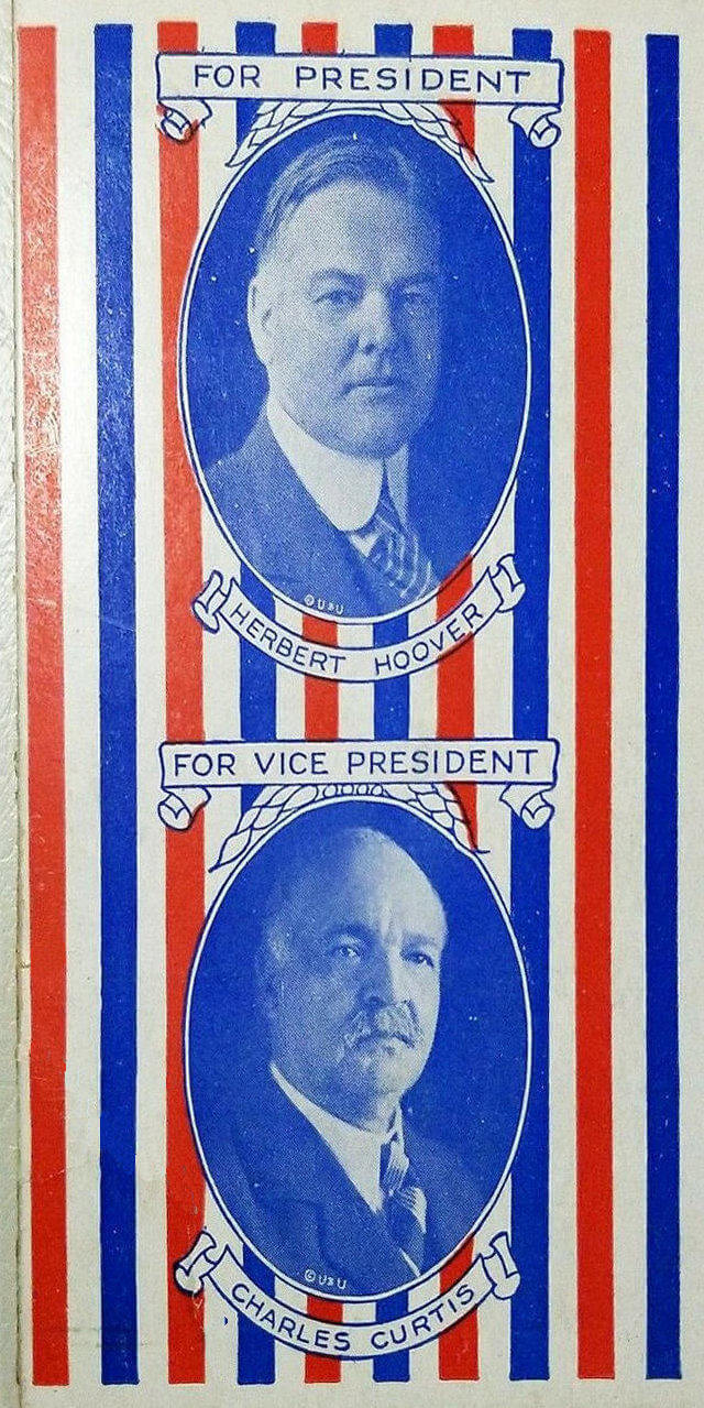 (image for) 1928 Herbert Hoover and Charles Curtis Presidental Sticker
